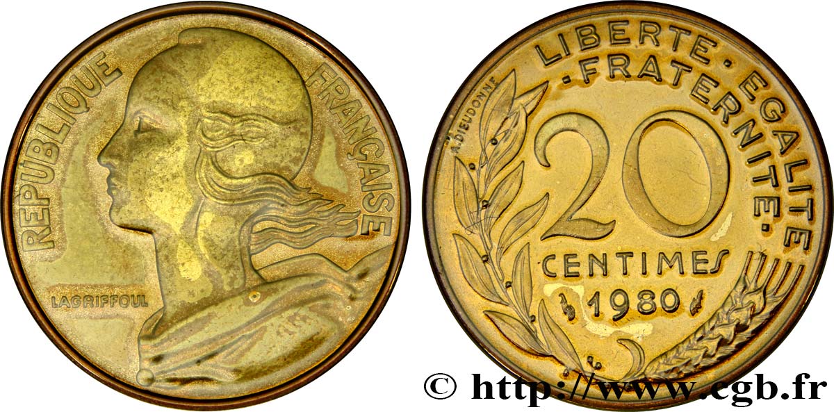 20 centimes Marianne 1980 Pessac F.156/20 ST 