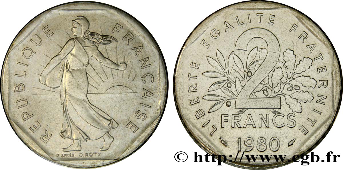 2 francs Semeuse, nickel 1980 Pessac F.272/4 FDC 