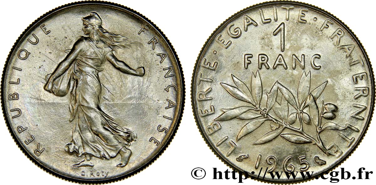 1 franc Semeuse, nickel 1965 Paris F.226/9 fST 