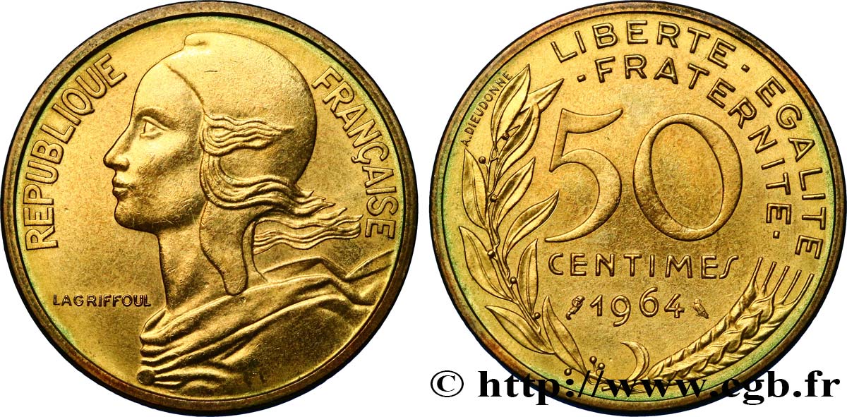 50 centimes Marianne 1964 Paris F.197/6 EBC58 