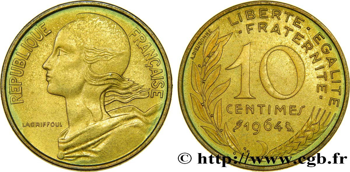 10 centimes Marianne 1964 Paris F.144/4 EBC62 