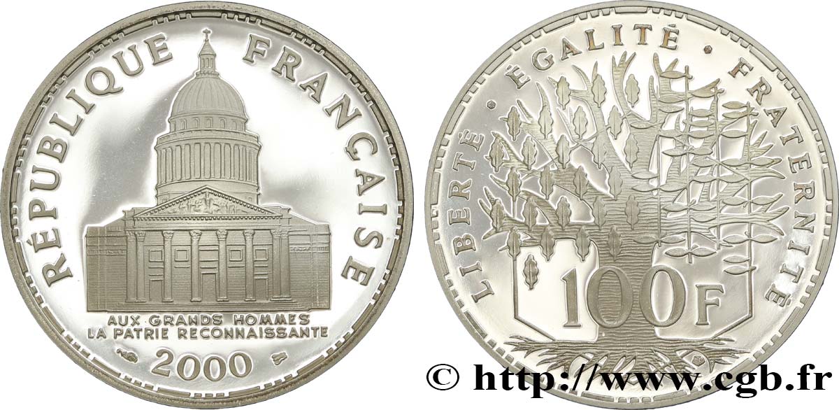 100 francs Panthéon, Belle Épreuve 2000  F.451/23 FDC70 