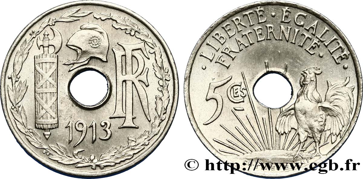 Essai de 5 centimes par Pillet 1913  GEM.17 2 SPL62 