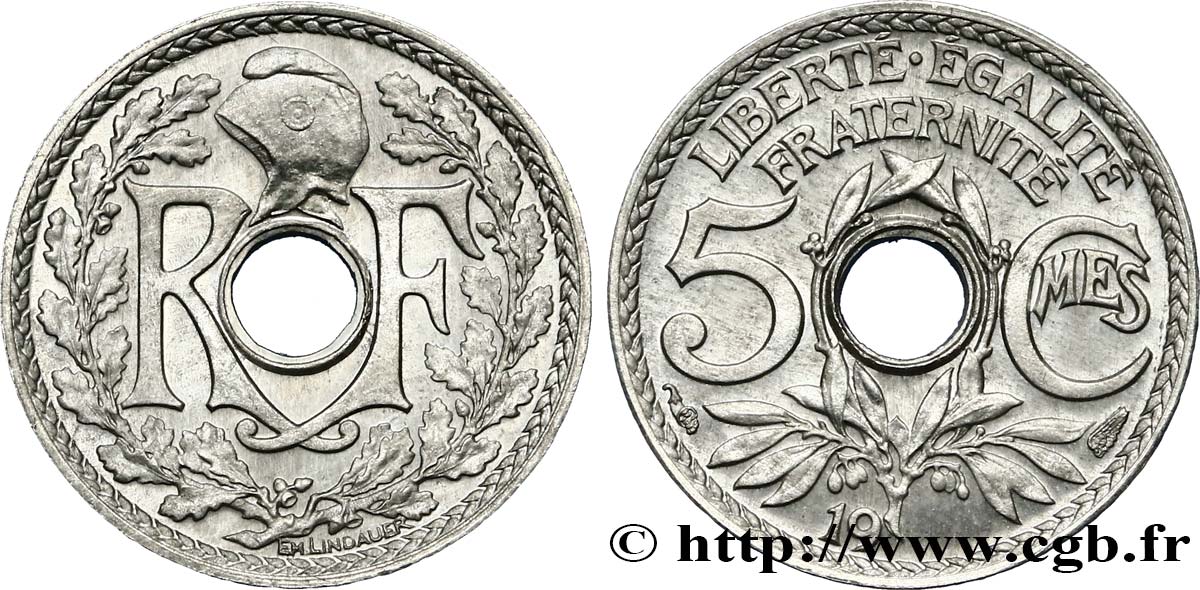 Épreuve de 5 centimes Lindauer Aluminium n.d.  GEM.19 1 MS64 