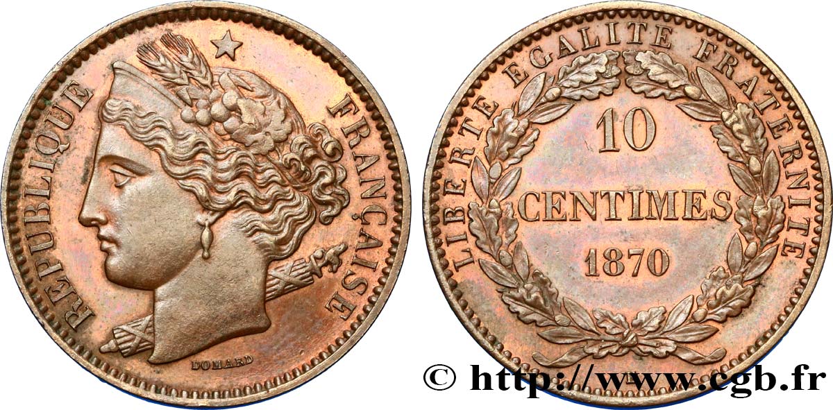 Essai de 10 centimes Domard 1870  GEM.23 10 MS62 