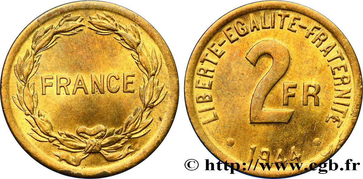 2 francs France 1944  F.271/1 SPL58 