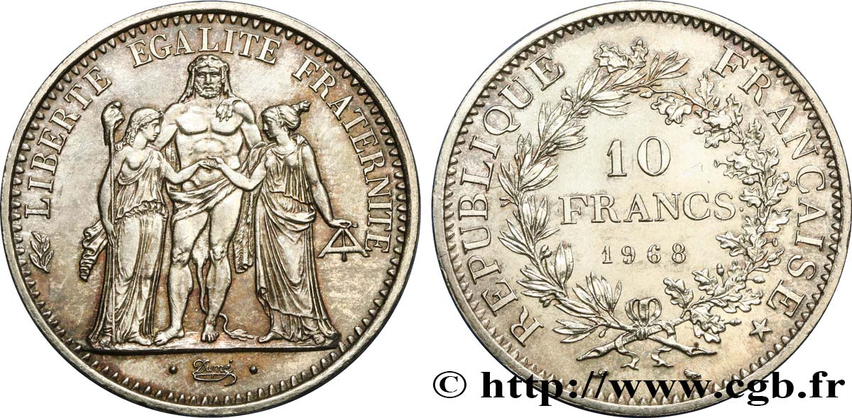10 francs Hercule 1968  F.364/7 TTB 