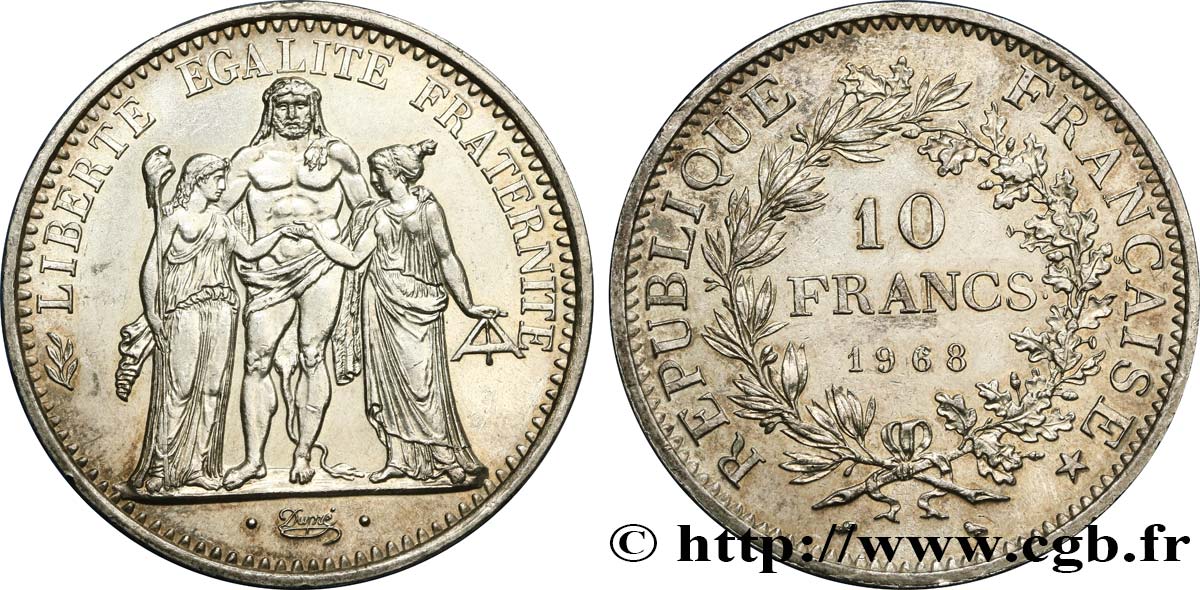 10 francs Hercule 1968  F.364/7 TTB 
