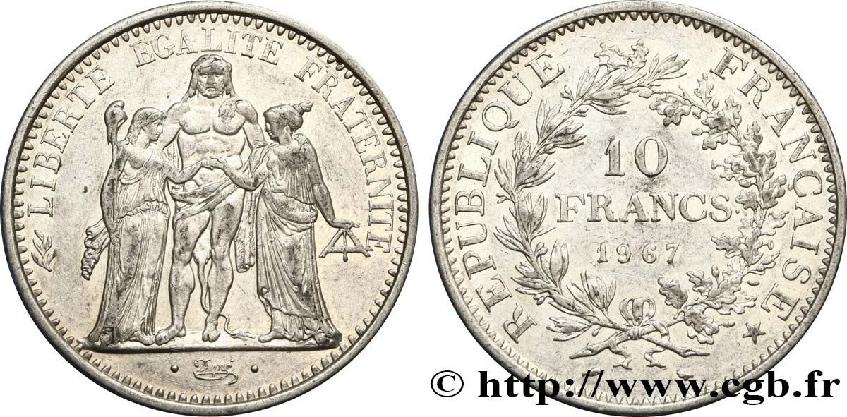 10 francs Hercule 1967  F.364/5 TB 