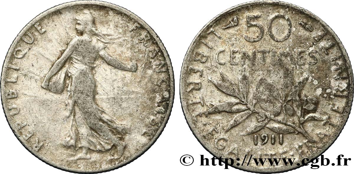 50 centimes Semeuse 1911  F.190/18 BC30 