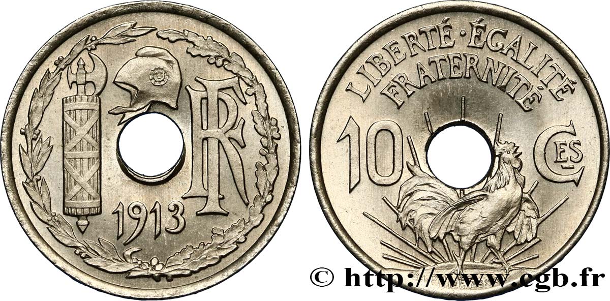 Essai de 10 centimes Pillet 1913 Paris GEM.37 2 MS65 