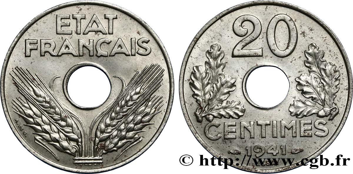 Essai de 20 centimes fer 1941 Paris F.154/1 MS64 