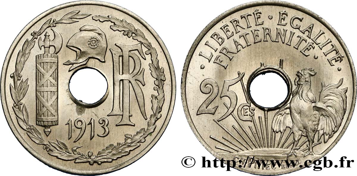 Essai de 25 centimes par Pillet, grand module, premier projet 1913 Paris GEM.73 2 fST63 
