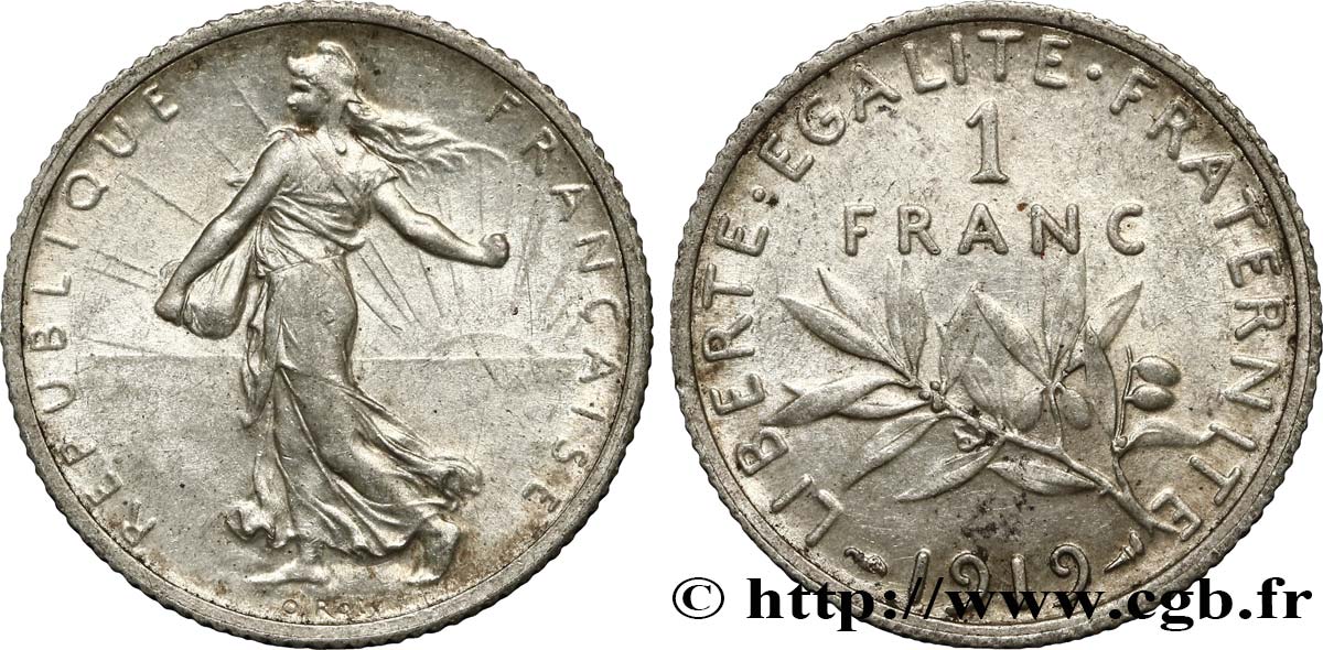 1 franc Semeuse 1919 Paris F.217/25 SUP58 