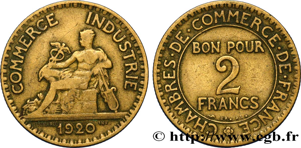2 francs Chambres de Commerce 1920  F.267/2 TB30 