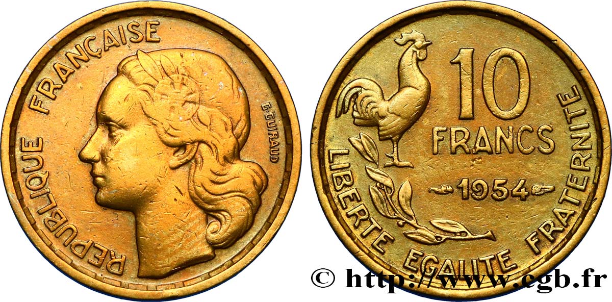 10 francs Guiraud 1954  F.363/10 MB20 