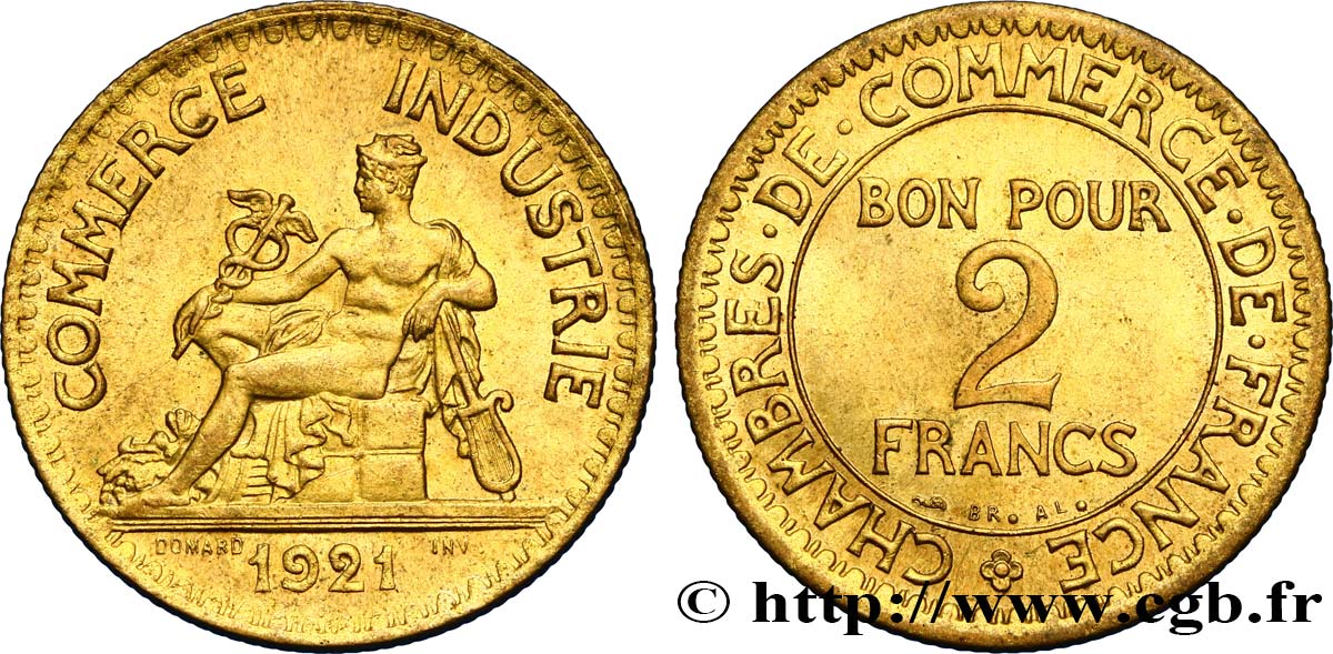 2 francs Chambres de Commerce 1921  F.267/3 SC63 