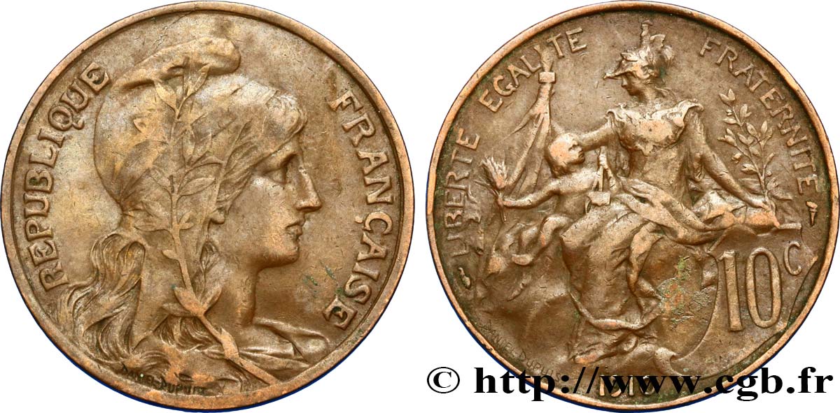 10 centimes Daniel-Dupuis 1910  F.136/19 TTB45 