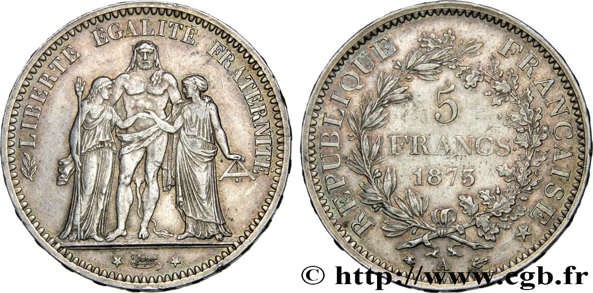 5 francs Hercule 1873 Paris F.334/9 MBC50 
