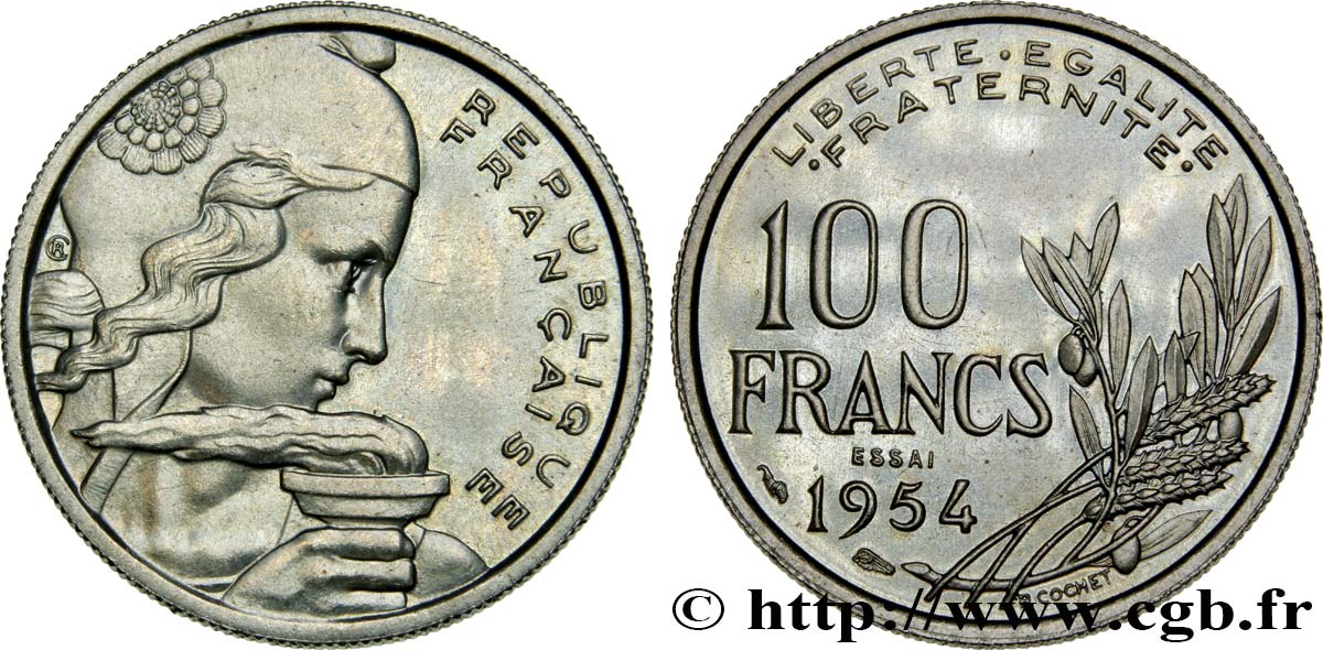 Essai de 100 francs Cochet 1954 Paris F.450/1 MS63 