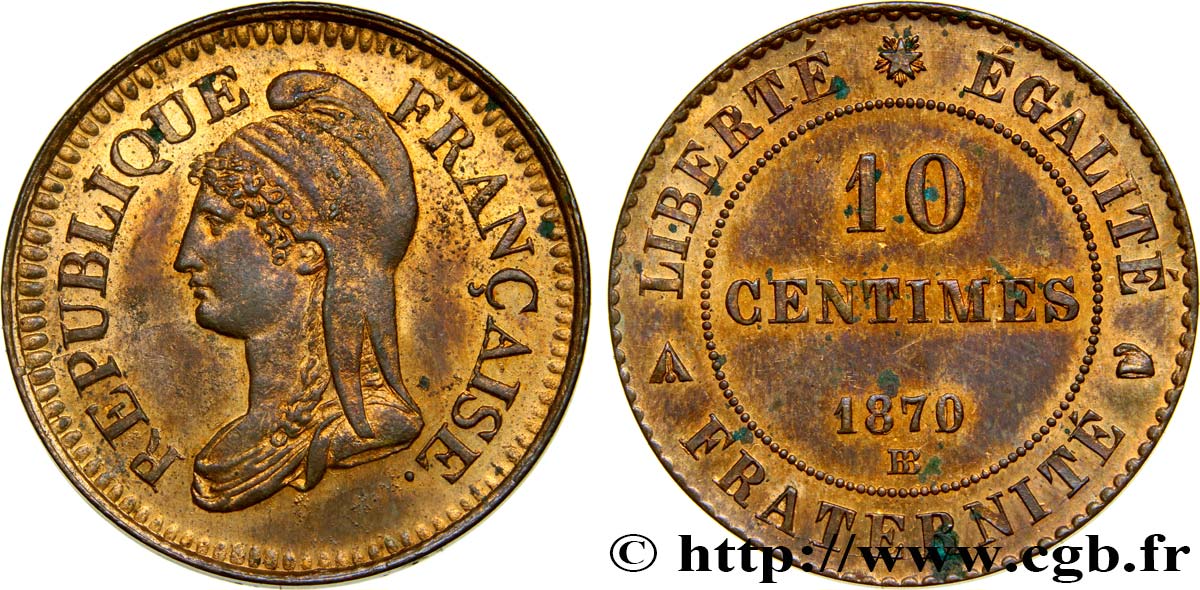 Essai de 10 centimes d’après Dupré 1870 Strasbourg GEM.23 8 EBC60 