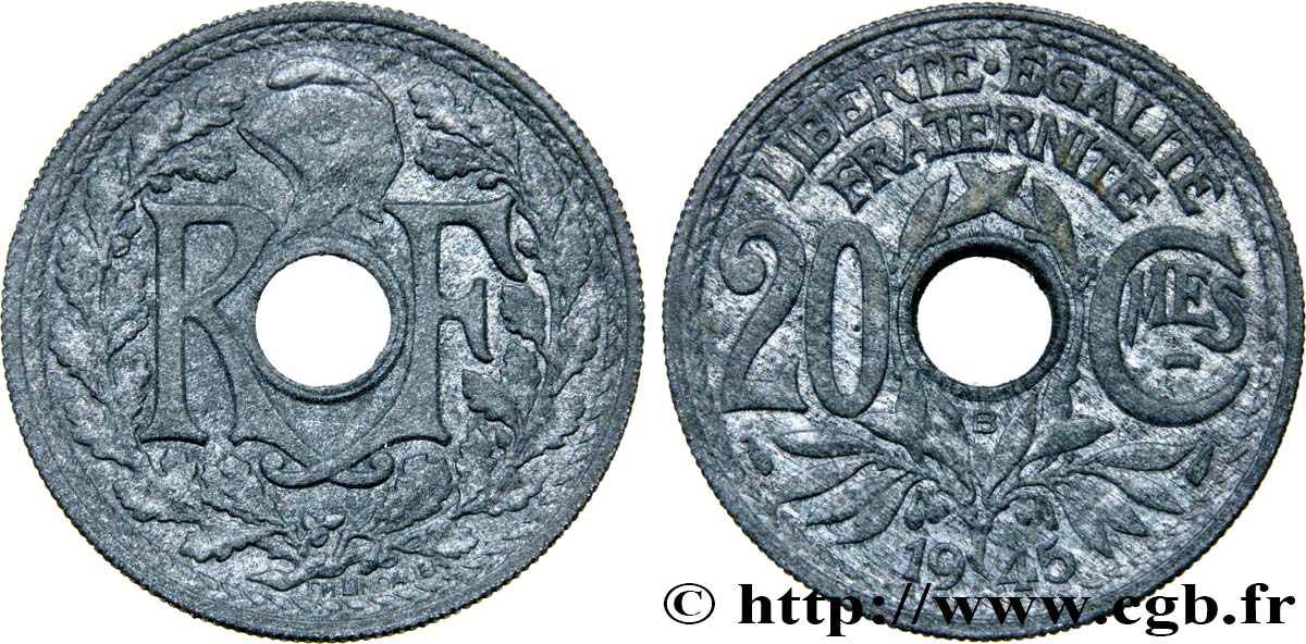 20 centimes Lindauer 1945 Beaumont-le-Roger F.155/3 EBC55 