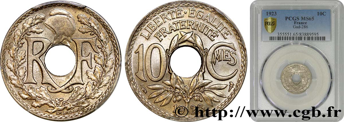 10 centimes Lindauer 1923  F.138/8 MS65 PCGS
