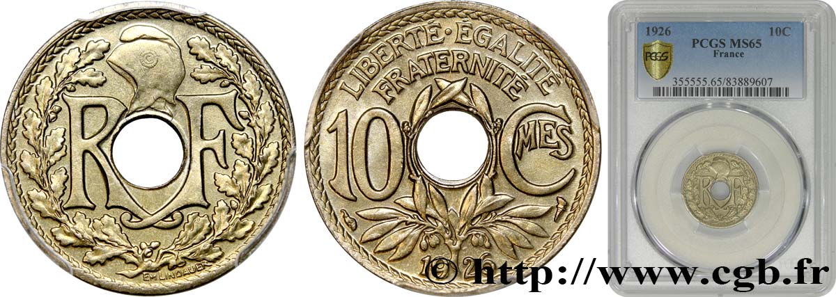10 centimes Lindauer 1926  F.138/13 ST65 PCGS