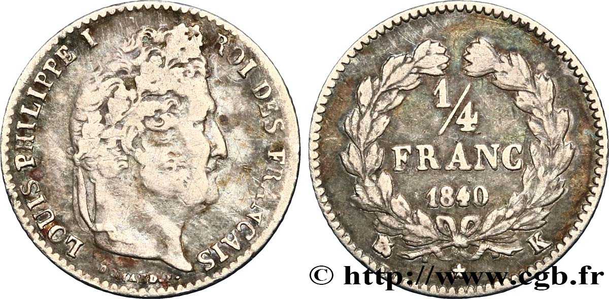 1/4 franc Louis-Philippe 1840 Bordeaux F.166/83 TB20 