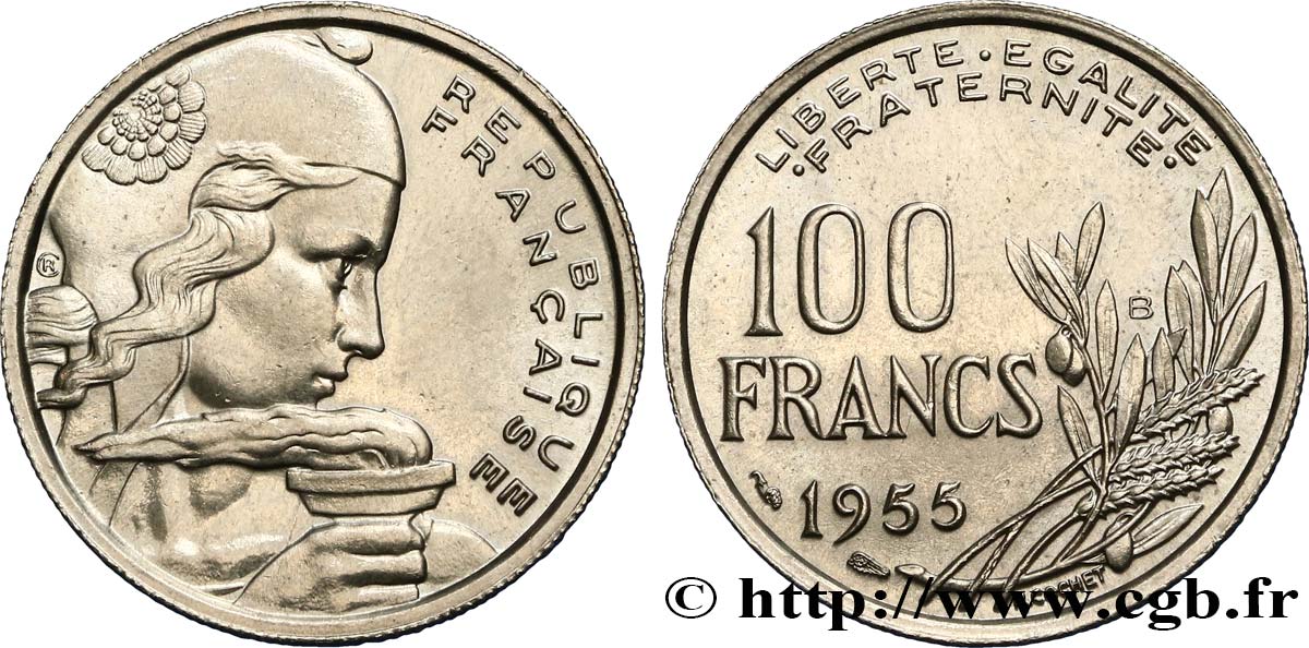100 francs Cochet 1955 Beaumont-le-Roger F.450/6 MS62 