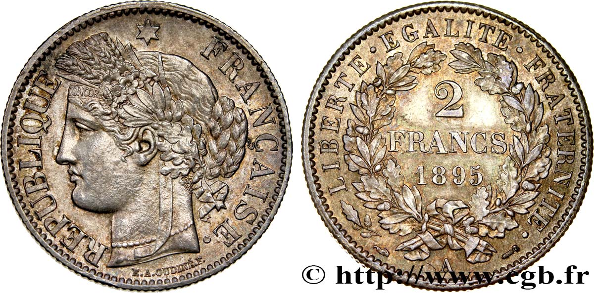 2 francs Cérès, avec légende 1895 Paris F.265/17 EBC60 