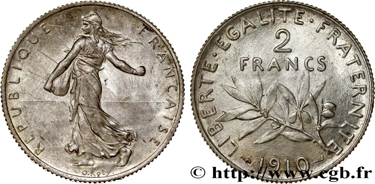 2 francs Semeuse 1910  F.266/12 VZ60 