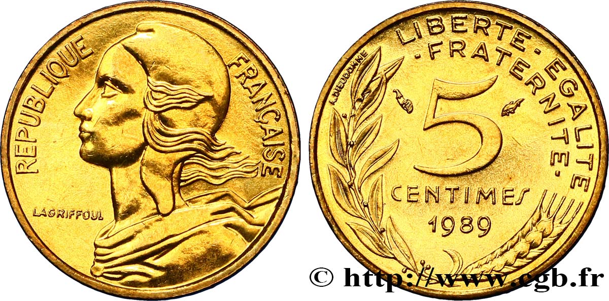5 centimes Marianne 1989 Pessac F.125/25 fST63 