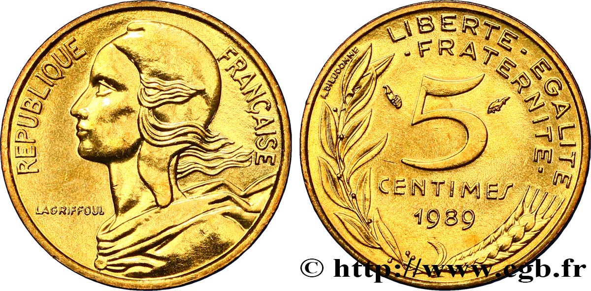 5 centimes Marianne 1989 Pessac F.125/25 MS63 
