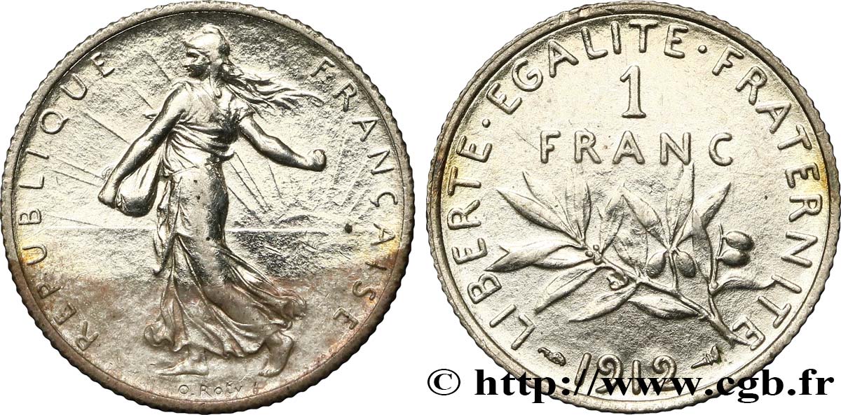 1 franc Semeuse 1912 Paris F.217/17 TTB40 