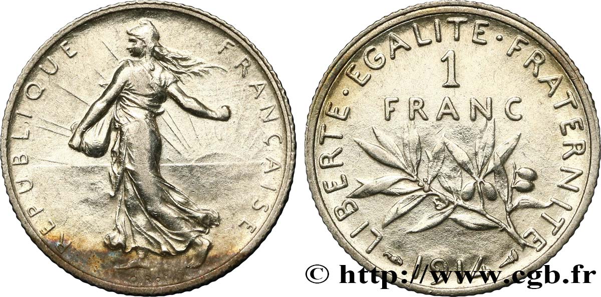 1 franc Semeuse 1914 Paris F.217/19 MBC45 