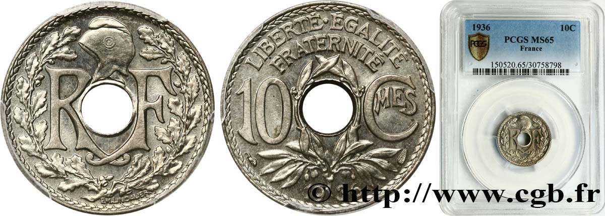 10 centimes Lindauer 1936  F.138/23 FDC65 PCGS
