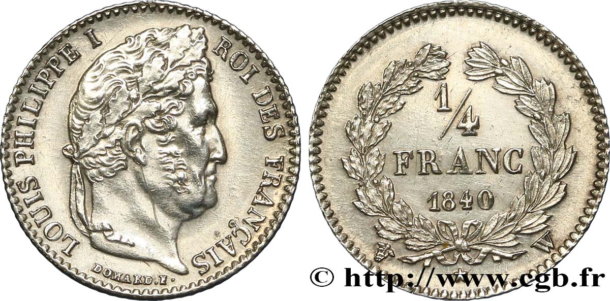 1/4 franc Louis-Philippe 1840 Lille F.166/84 AU 