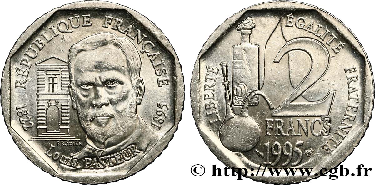 2 francs Louis Pasteur 1995  F.274/2 MS62 