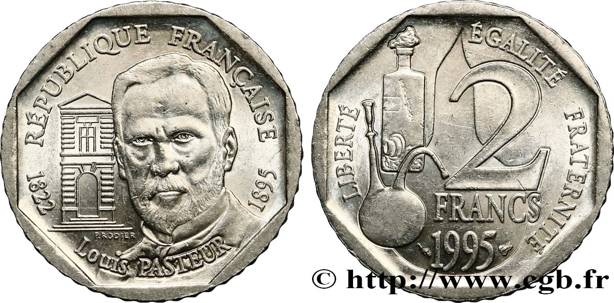 2 francs Louis Pasteur 1995  F.274/2 SUP62 
