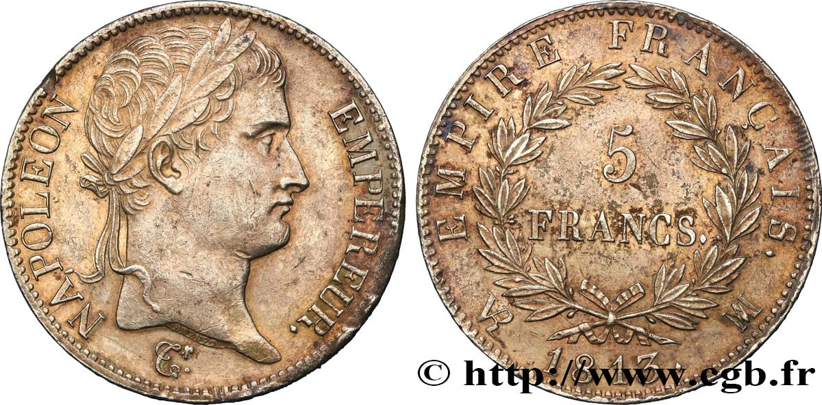 5 francs Napoléon Empereur, Empire français 1813 Marseille F.307/69 BB50 