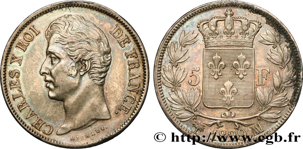 5 francs Charles X, 2e type 1829 Marseille F.311/36 TTB+ 