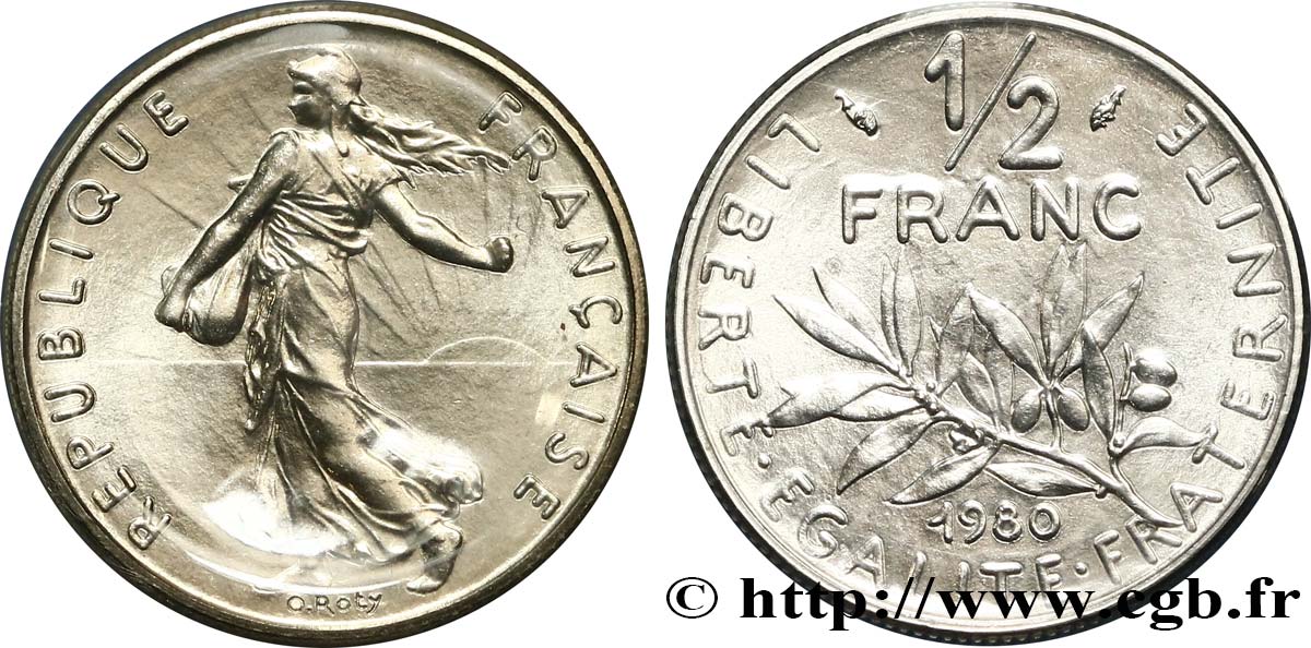 1/2 franc Semeuse 1980 Pessac F.198/19 ST 