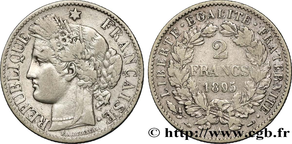 2 francs Cérès, avec légende 1895 Paris F.265/17 TTB40 