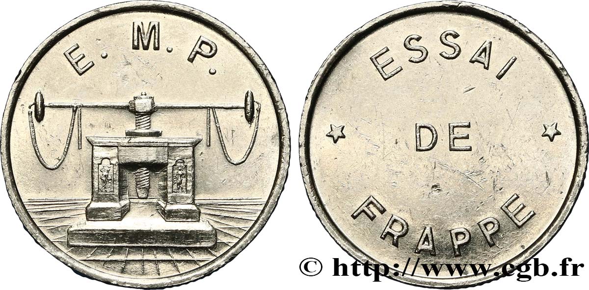 Essai de frappe de 10 francs Jimenez, grand module, cinq séries de cannelures n.d. Pessac GEM.194 6 SUP 