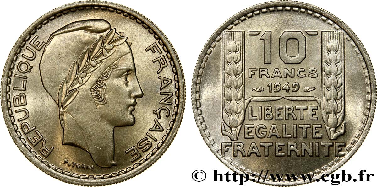 10 francs Turin, petite tête 1949  F.362/6 SC63 