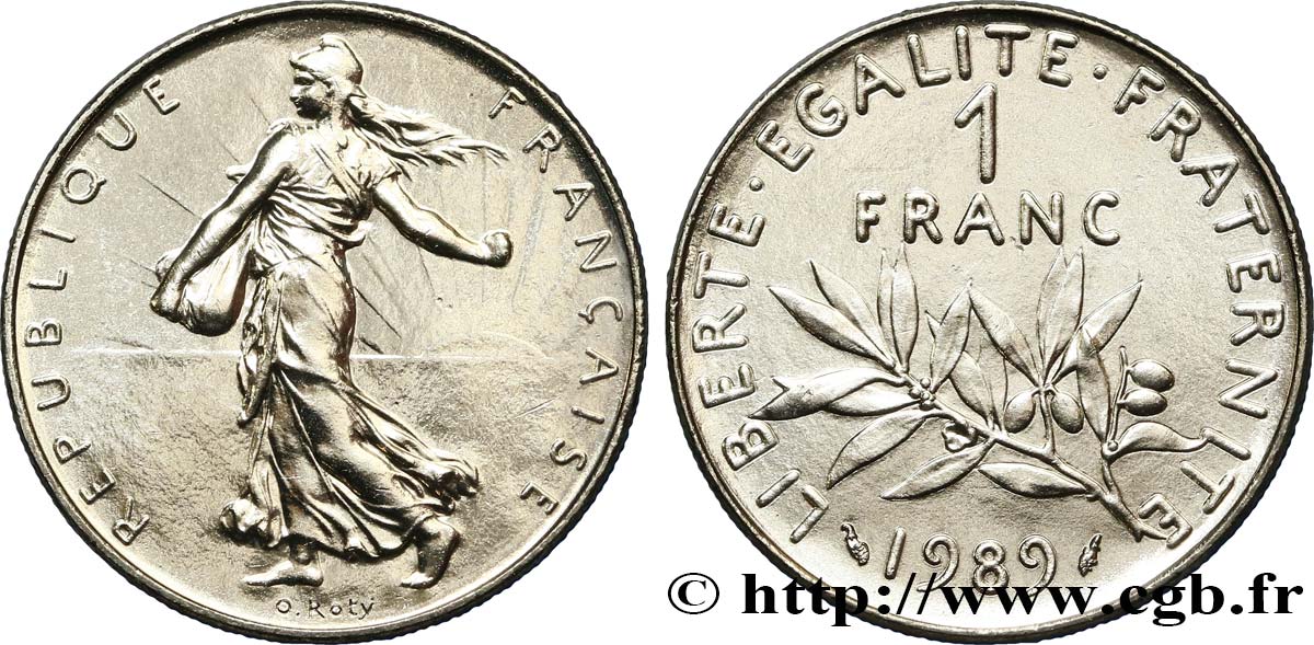 1 franc Semeuse, nickel 1989 Pessac F.226/34 MS65 