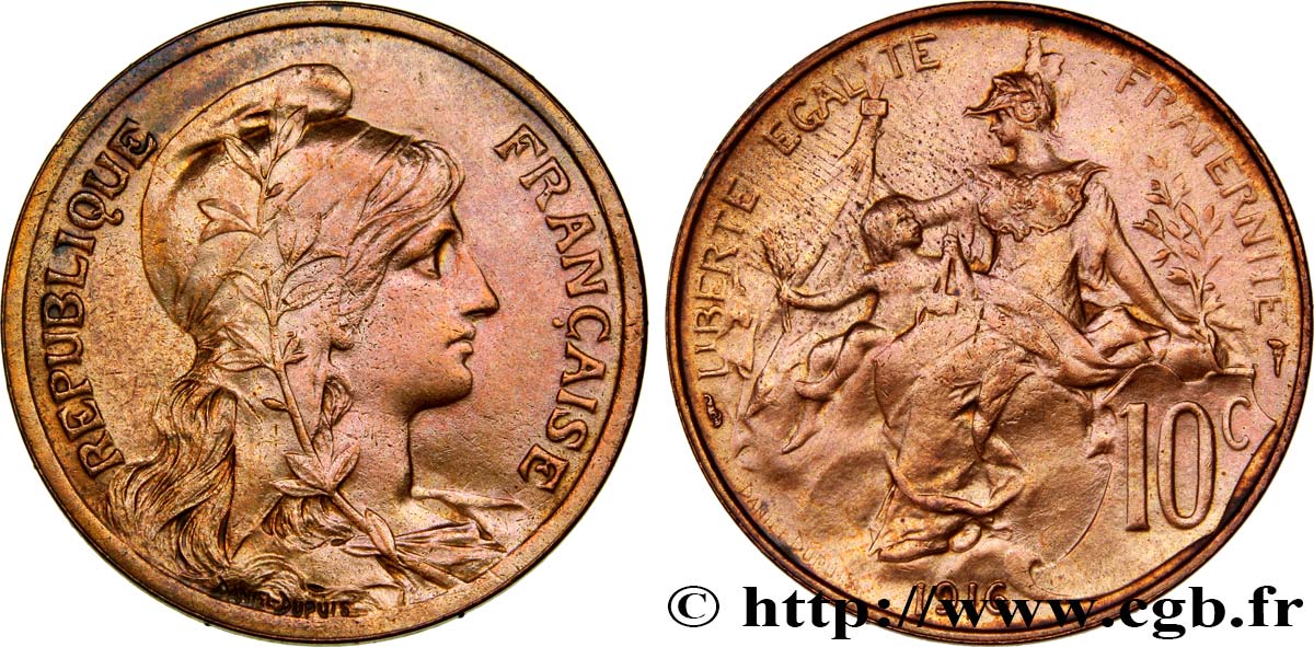 10 centimes Daniel-Dupuis 1916  F.136/26 TTB+ 