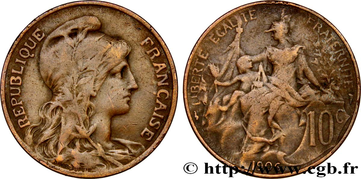 10 centimes Daniel-Dupuis 1906  F.136/15 VF30 