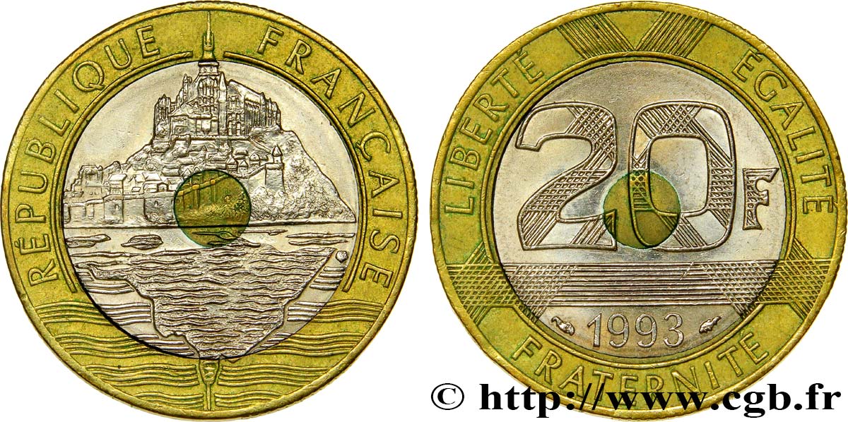 20 francs Mont Saint-Michel 1993 Pessac F.403/7 TTB50 